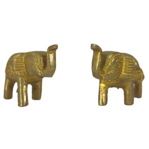 Brass Elephants With Flower Design Big Idols (1 pair)
